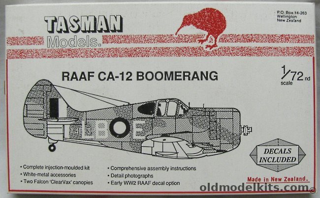 Tasman 1/72 CAC CA-12 Boomerang - RAAF Early WWII LB E, TN1003 plastic model kit